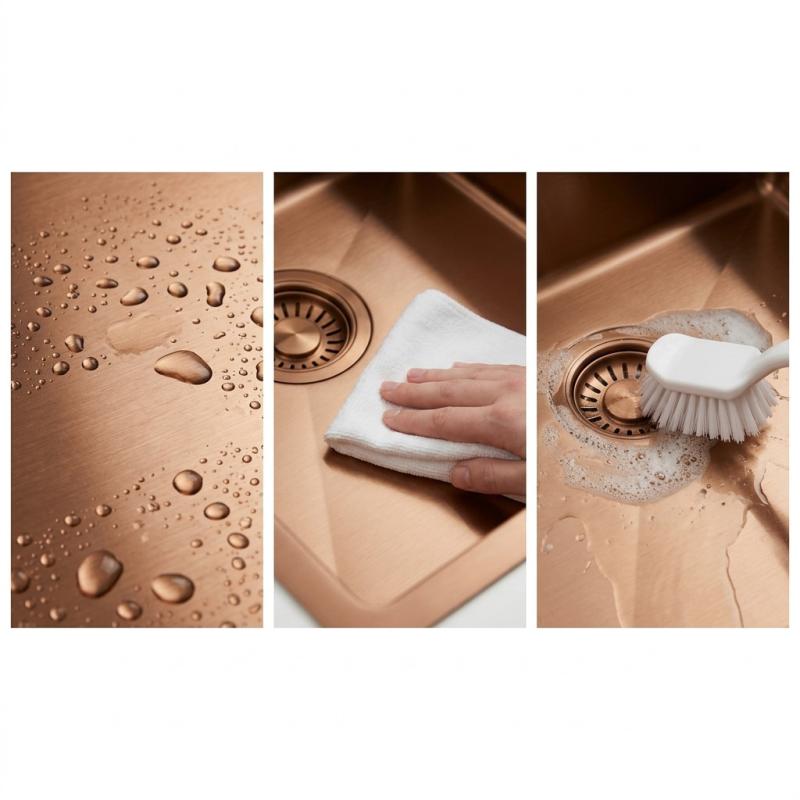 Pure.Sink Luxion Koperen spoelbak 36x40 cm onderbouw, vlakinbouw en opbouw PLX3640-62